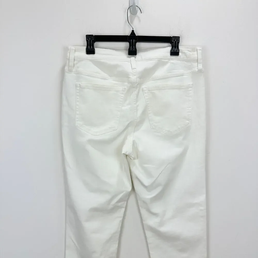 J.Crew Slim Jean White Stretch Denim Mid Rise Classic Preppy Womens US 31 NWT